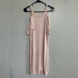 Athleta Women Pink Shala Cold Shoulder Dress Size S Short Sleeve Stretch Outdoor